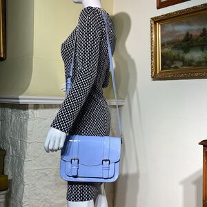 Heys Garden Party Mini Messenger Crossbody Bag Blue Patent Leather